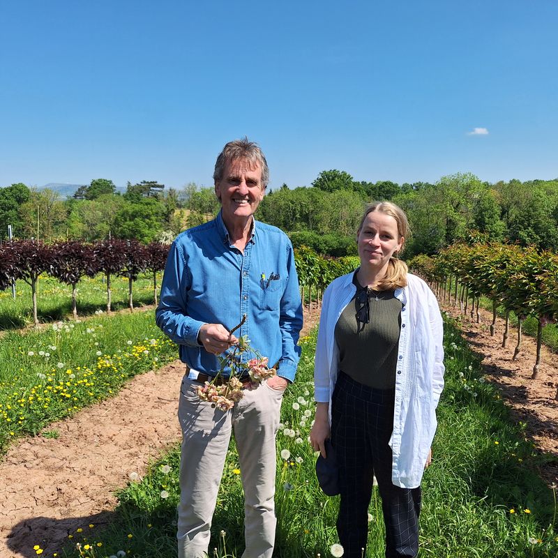 Nick Dunn from Frank P Matthews with Lis Larsen, Lead Researcher.
