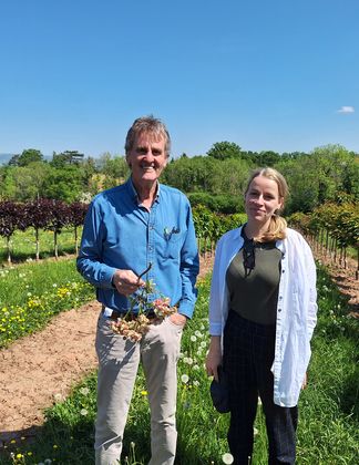 Nick Dunn from Frank P Matthews with Lis Larsen, Lead Researcher.