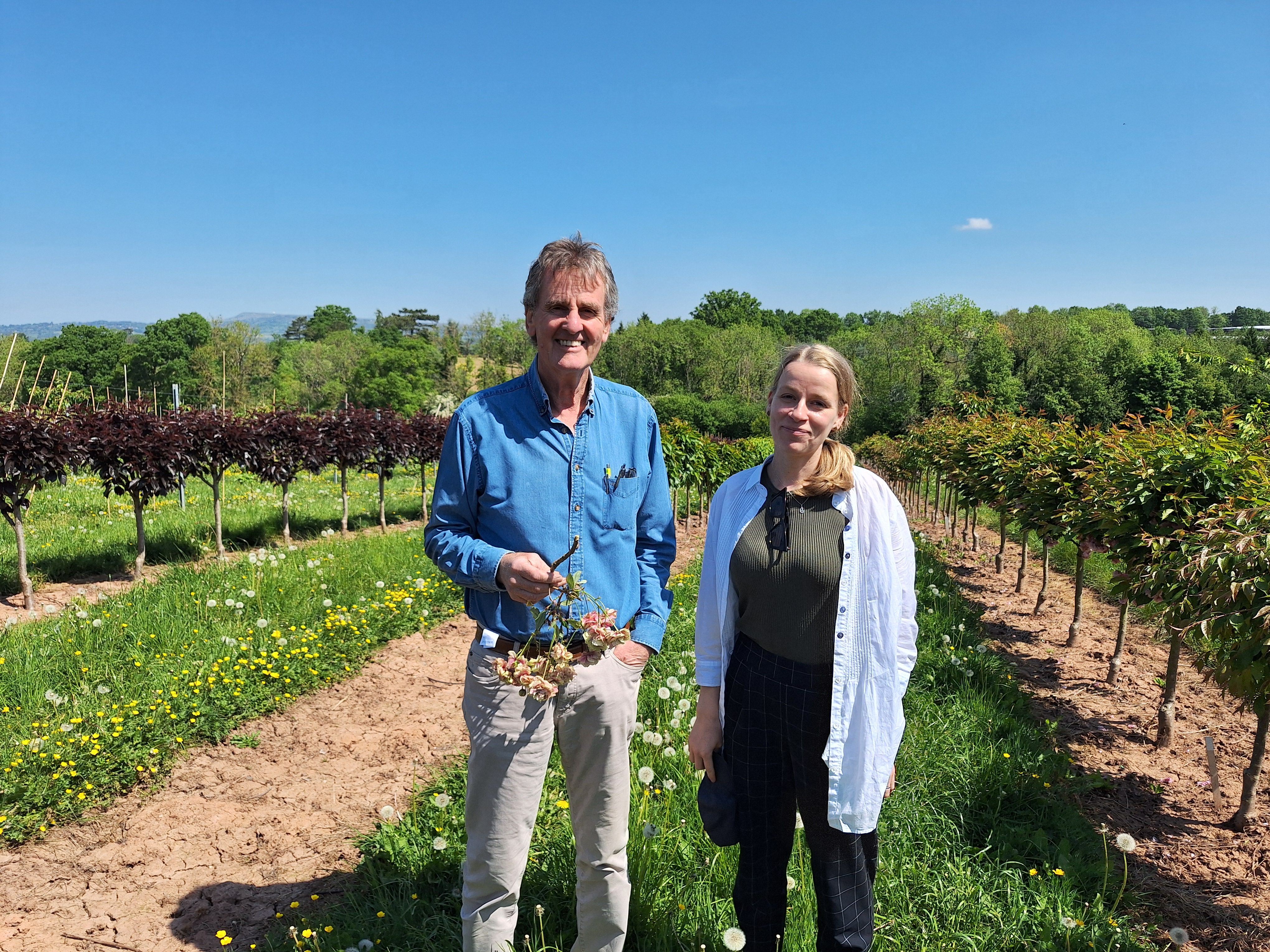 Nick Dunn from Frank P Matthews with Lis Larsen, Lead Researcher.